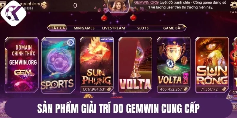 Sản phẩm giải trí do Gemwin cung cấp